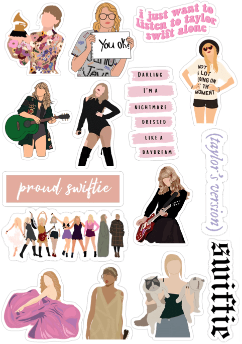 Taylor Swift Stickers - Simply Scrunchy